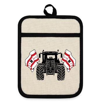 Drenthe_Tractor_Pride - Maniques avec dos en caoutchouc - lin/noir  - Devant