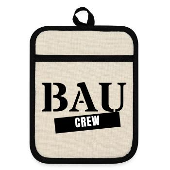 Construction Crew - Construction Worker Craftsman Construction Site Team - Pot holders with rubber back - linen/black  - Front