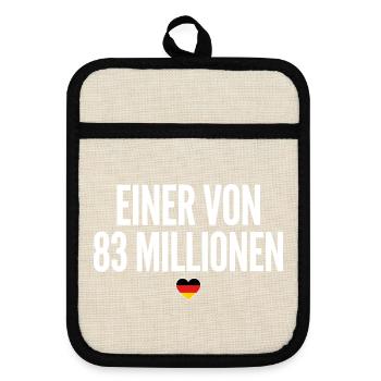 Einer Von 83 Millionen - Topflappen mit Gummirückseite - Leinen/Schwarz  - Vorne