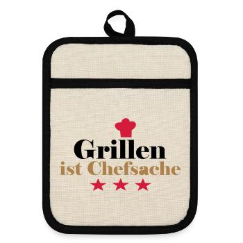 barbecue - Pot holders with rubber back - linen/black  - Front