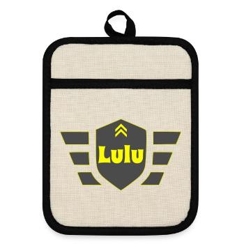 Lulu - Topflappen mit Gummirückseite - Leinen/Schwarz  - Vorne