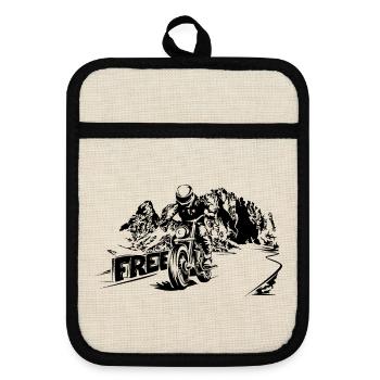 Moto Free Mountains Dolomites Symbole Logo - Maniques avec dos en caoutchouc - lin/noir  - Devant