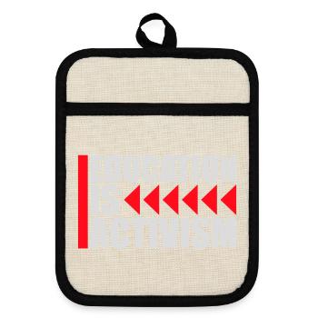 L’éducation est activisme Bildung Aktivismus Déclaration - Maniques avec dos en caoutchouc - lin/noir  - Devant