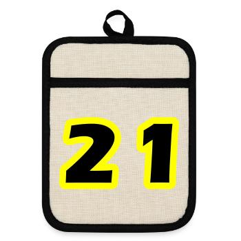 21 Symbole numérique - Maniques avec dos en caoutchouc - lin/noir  - Devant