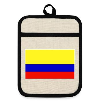 Colombia Flag Classic Frame - Topflappen mit Gummirückseite - Leinen/Schwarz  - Vorne