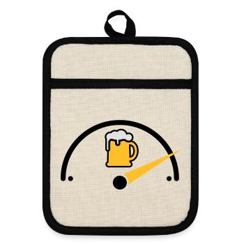 Bier voll - Topflappen mit Gummirückseite - Leinen/Schwarz  - Vorne