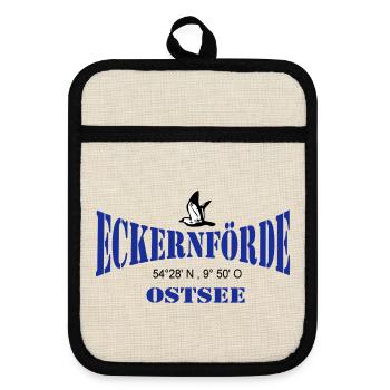 Eckernförde Ostsee ...(25) - Topflappen mit Gummirückseite - Leinen/Schwarz  - Vorne