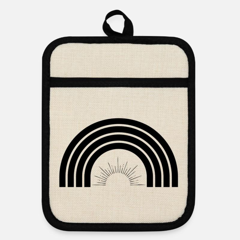 Rainbow Light - Pot holders with rubber back - linen/black 