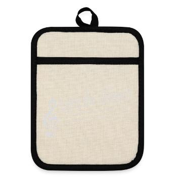 Enjoy The Silence Saying Calm Silence Introvert - Pot holders with rubber back - linen/black  - Front