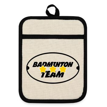 Equipe de Badminton  - Maniques avec dos en caoutchouc - lin/noir  - Devant