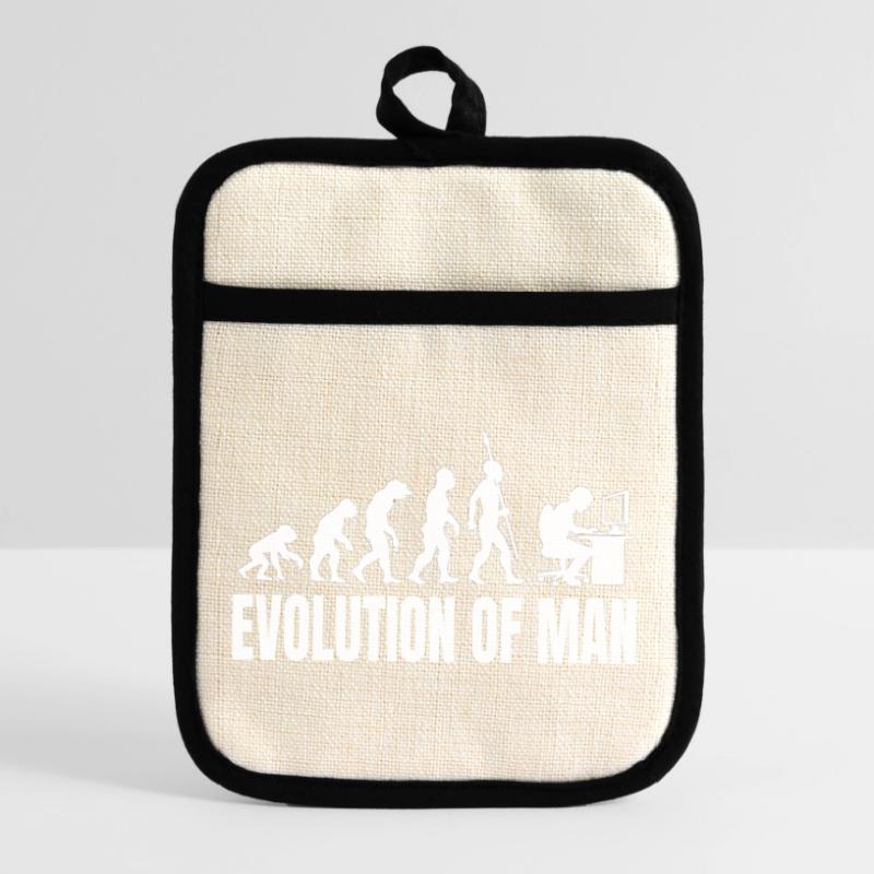 Programmierer Computerfreak Evolution Retro Topflappen mit Gummirückseite