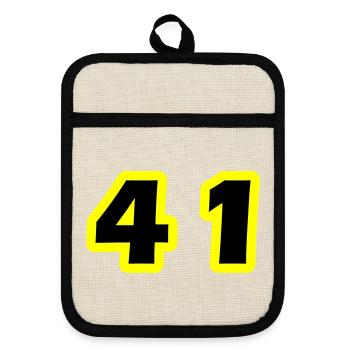 Symbole numérique 41 - Maniques avec dos en caoutchouc - lin/noir  - Devant