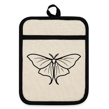 Moon Butterfly - Topflappen mit Gummirückseite - Leinen/Schwarz  - Vorne