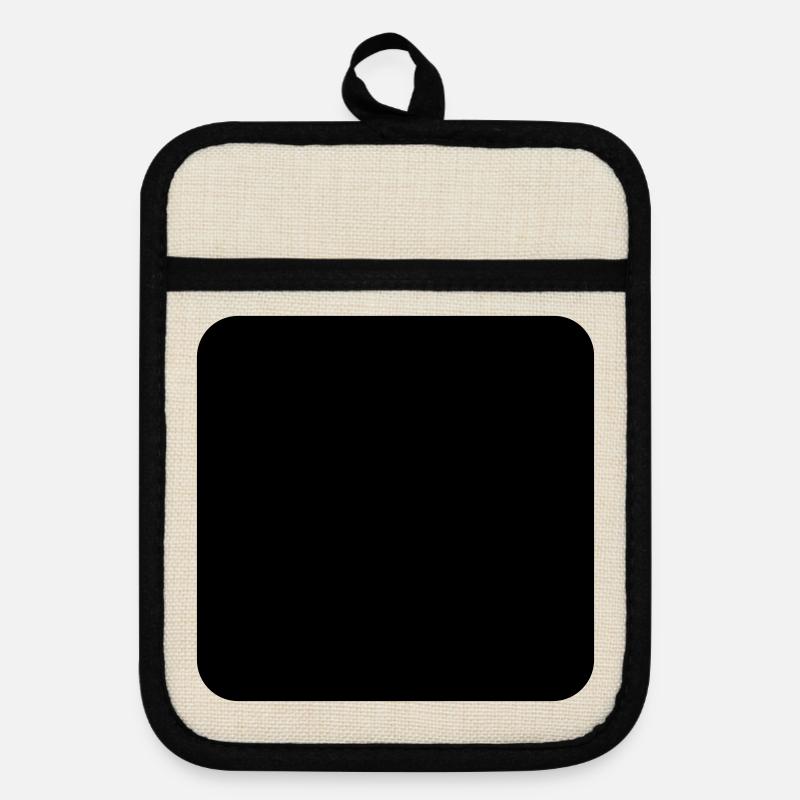rounded square - Pot holders with rubber back - linen/black 