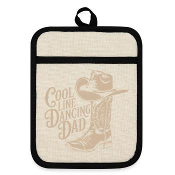 Décoration de style chapeau de cowboy pour papa danseur en ligne - Maniques avec dos en caoutchouc - lin/noir  - Devant
