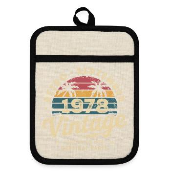 Vintage September 1978 Limited Edition September - Topflappen mit Gummirückseite - Leinen/Schwarz  - Vorne