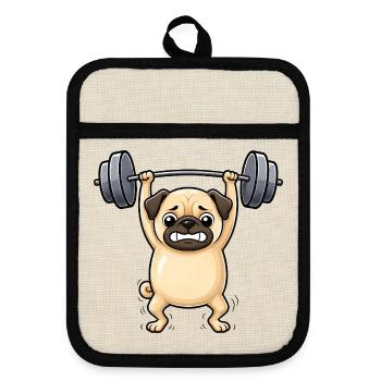 Pug Dog Fitness Halterofil Gymnase - Maniques avec dos en caoutchouc - lin/noir  - Devant