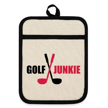 golf - Pot holders with rubber back - linen/black  - Front