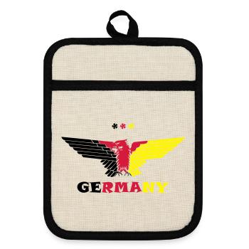 Allemagne Adler Allemagne de couleur - Maniques avec dos en caoutchouc - lin/noir  - Devant
