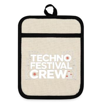 Techno Festival Crew – Techo Party Outfit - Maniques avec dos en caoutchouc - lin/noir  - Devant