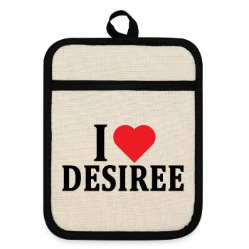 T-shirt J’adore Desiree t-shirt idée cadeau - Maniques avec dos en caoutchouc - lin/noir  - Devant