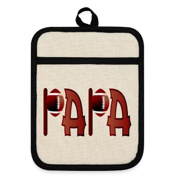 PAPA AMERICAN FOOTBALL VATER - Topflappen mit Gummirückseite - Leinen/Schwarz  - Vorne
