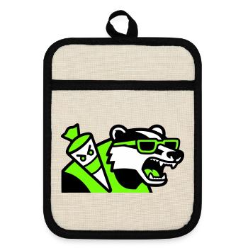 Badger Sac d’école mascotte - Maniques avec dos en caoutchouc - lin/noir  - Devant