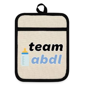 Team ABDL - Topflappen mit Gummirückseite - Leinen/Schwarz  - Vorne