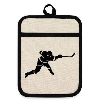 Hockey - Maniques avec dos en caoutchouc - lin/noir  - Devant