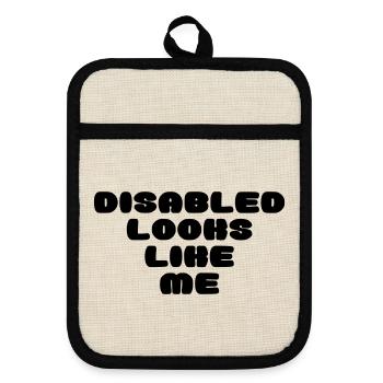 A disabled person looks like this * - Pot holders with rubber back - linen/black  - Front