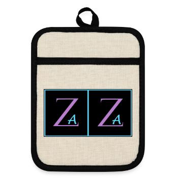 Zaza - Pot holders with rubber back - linen/black  - Front
