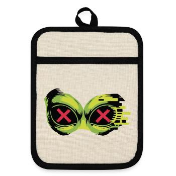 Neon X Goggles - Pot holders with rubber back - linen/black  - Front