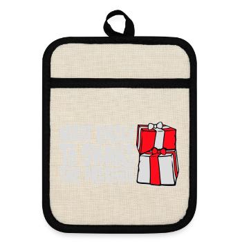 Most Likely to Shake the Presents Christmas Fun - Pot holders with rubber back - linen/black  - Front