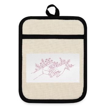 Hand of the Protector - Pot holders with rubber back - linen/black  - Front