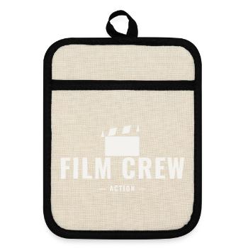 Film Crew Action Director Set Team Movie Production - Pot holders with rubber back - linen/black  - Front