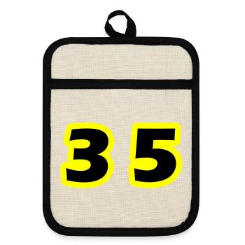 35 Symbole numérique - Maniques avec dos en caoutchouc - lin/noir  - Devant