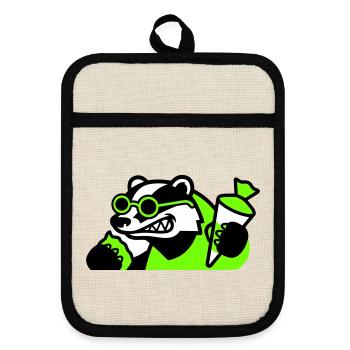 Icône de la rentrée scolaire de Badger Cool - Maniques avec dos en caoutchouc - lin/noir  - Devant