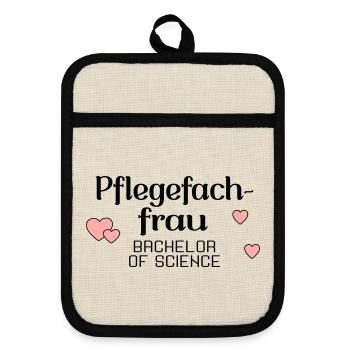 Bachelor's Degree in Nursing - Degree in Nursing - Pot holders with rubber back - linen/black  - Front