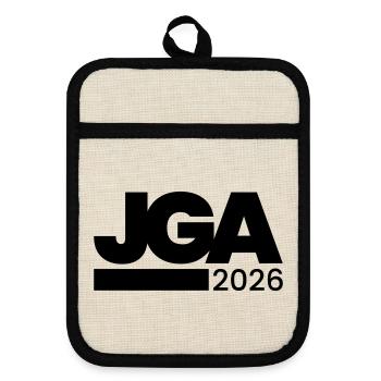 Jga 2026 Bachelor Party - Pot holders with rubber back - linen/black  - Front