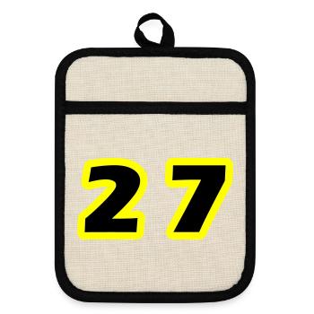 27 Symbole numérique - Maniques avec dos en caoutchouc - lin/noir  - Devant