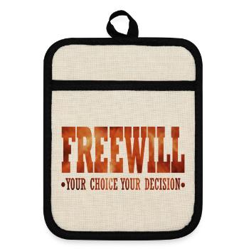 FreeWill - Pot holders with rubber back - linen/black  - Front