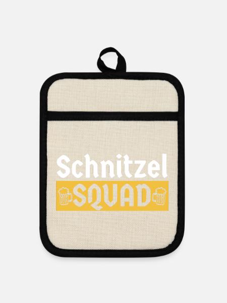 Schnitzel Squad Bayern Humor - Topflappen mit Gummirückseite - Leinen/Schwarz 
