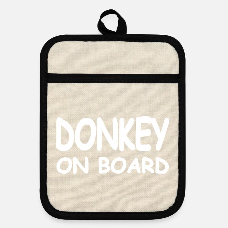 donkey - Pot holders with rubber back - linen/black