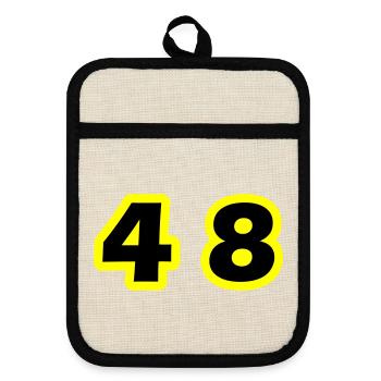48 Symbole numérique - Maniques avec dos en caoutchouc - lin/noir  - Devant