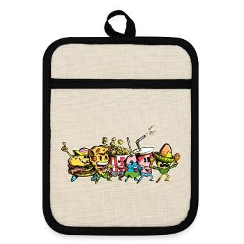 Snack-Festival - Topflappen mit Gummirückseite - Leinen/Schwarz  - Vorne