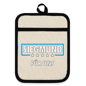 SIEGMUND - Topflappen mit Gummirückseite - Leinen/Schwarz  - Vorne