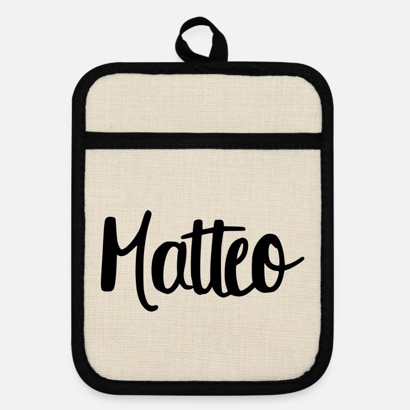 Matteo - Maniques avec dos en caoutchouc - lin/noir