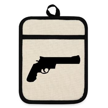 weapon - Pot holders with rubber back - linen/black  - Front