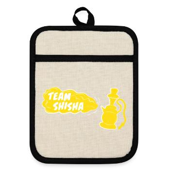 Team Shisha , Rauchwolke, Hookah, Shisha loung - Topflappen mit Gummirückseite - Leinen/Schwarz  - Vorne