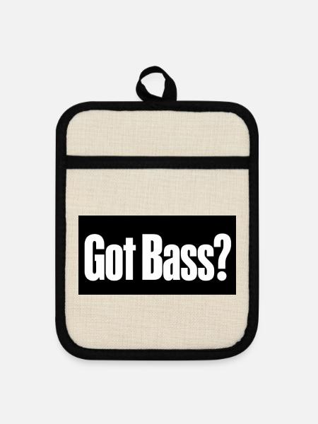Hast du Bass? - Topflappen mit Gummirückseite - Leinen/Schwarz